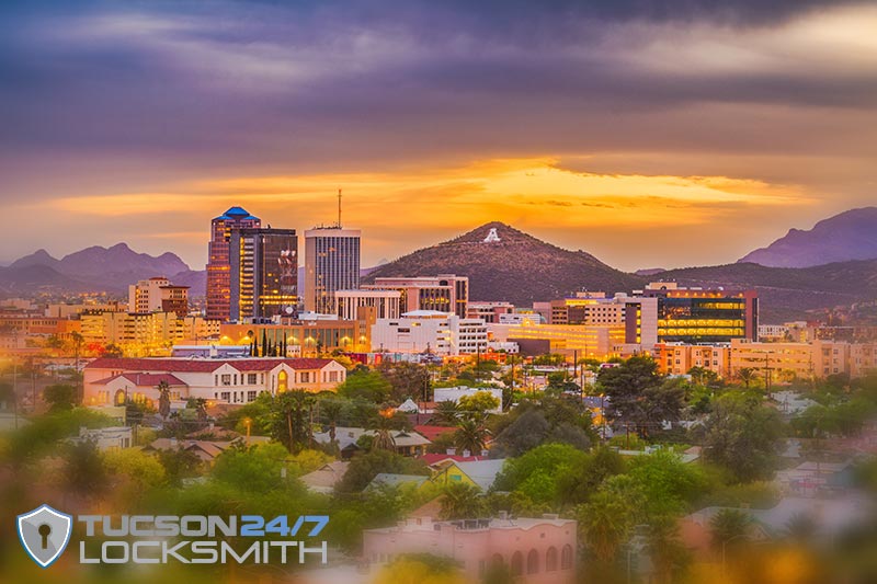 Tucson, Arizona skyline &mdash; Tucson 24/7 Locksmith service area